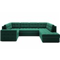 Corner sofa Elewett R, sleeping function, Lukso 35, velvet, green, H82x299x198cm