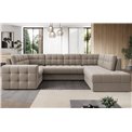 Corner sofa Elewett R, sleeping function, Sola 18, beige, H82x299x198cm