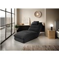 Chaise lounge chair Eltaco, Nube 06, velvet, dark grey, H95x85x170cm