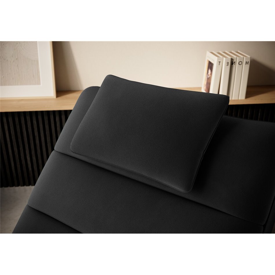 Chaise lounge chair Eltaco, Nube 06, velvet, dark grey, H95x85x170cm