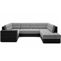 Corner sofa Elewett R, sleeping function, Monolith 84, Monolith 97, velvet, grey, H82x299x198cm