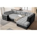 Corner sofa Elewett R, sleeping function, Monolith 84, Monolith 97, velvet, grey, H82x299x198cm