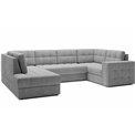 Corner sofa Elewett L, sleeping function, Monolith 85, velvet, grey, H82x299x198cm