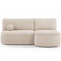Угловой диван Elivosa R, раздвижной, Jarell 18, волнистый бархат, бежевый, H93x220x144cm