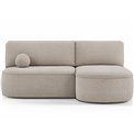 Угловой диван Elivosa R, раздвижной, Royal 18, букле, бежевый, H93x220x144cm