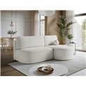 Угловой диван Elivosa R, раздвижной, Royal 01, букле, белый, H93x220x144cm
