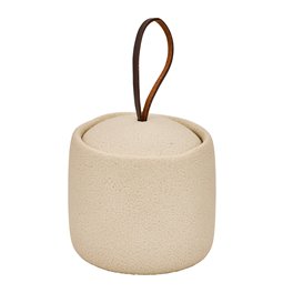 Емкость для ватных дисков OLEYA, бежевый, D10cm H9.4cm