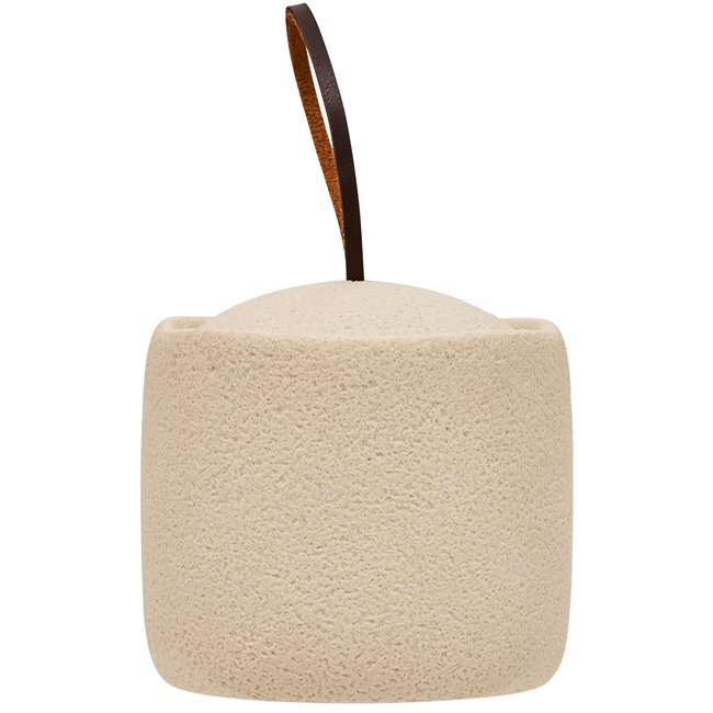 Round cotton jar OLEYA, beige, D10cm H9.4cm