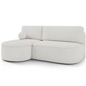 Угловой диван Elivosa L, раздвижной, Royal 01, букле, белый, H93x220x144cm