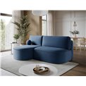 Угловой диван Elivosa L, раздвижной, Jarell 40, волнистый бархат, темно-синий, H93x220x144cm