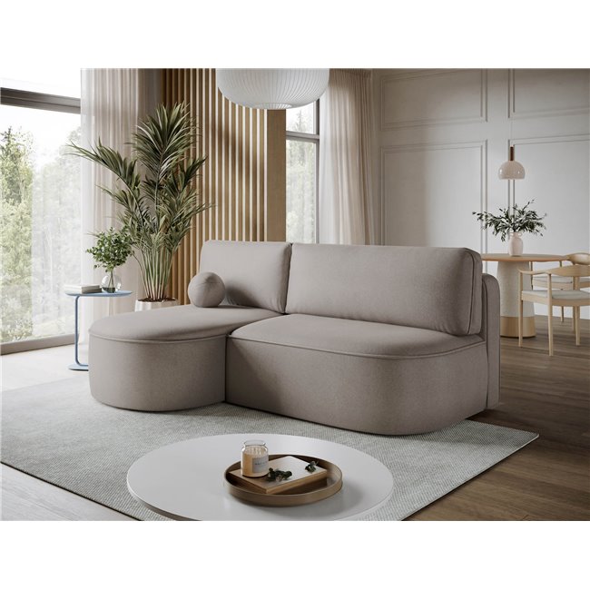 Угловой диван Elivosa L, раздвижной, Sola 18, бежевый, H93x220x144cm