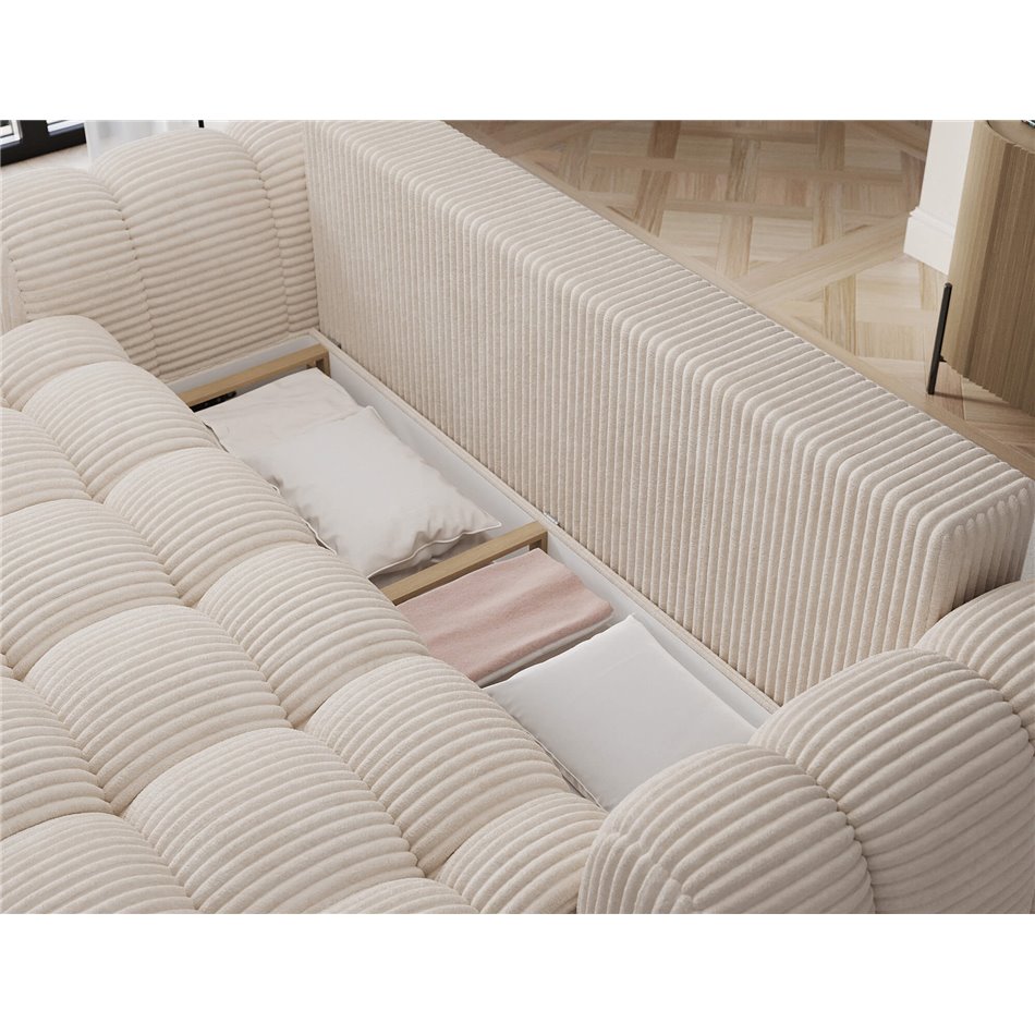 Sofa bed Elcotonn, sleeping function, Modullo 01, white, H105x256x119cm