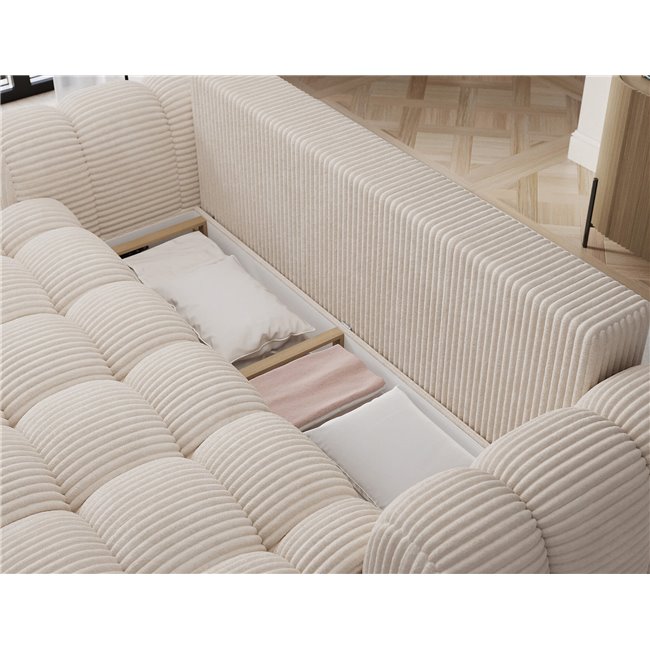 Sofa bed Elcotonn, sleeping function, Modullo 01, white, H105x256x119cm
