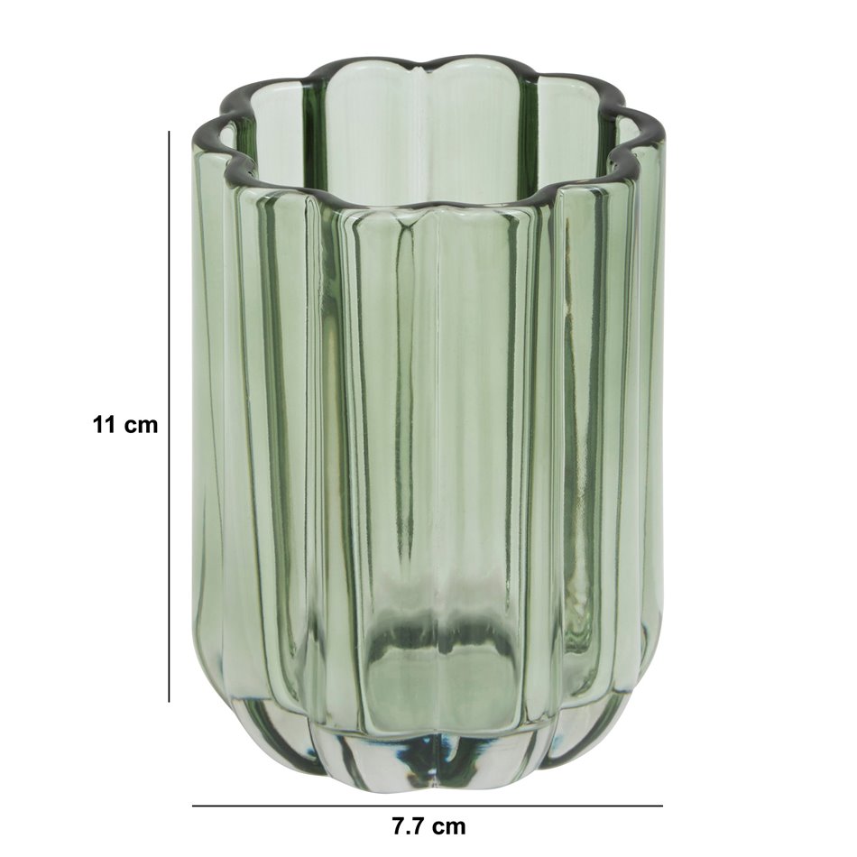Teef brush holder FLOREA GREEN, H11cm, D7.7cm