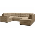Corner sofa Elewett R, sleeping function, Monolith 09, velvet, light brown, H82x299x198cm