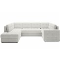 Corner sofa Elewett L, sleeping function, Royal 01, boucle, white, H82x299x198cm