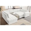 Corner sofa Elewett L, sleeping function, Royal 01, boucle, white, H82x299x198cm
