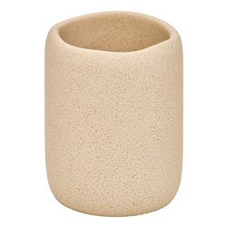Teef brush holder OLEYA, beige, H9.9cm, D7.7cm