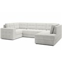 Corner sofa Elewett R, sleeping function, Royal 01, boucle, white, H82x299x198cm