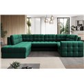 Corner sofa Elewett L, sleeping function, Lukso 35, velvet, green, H82x299x198cm