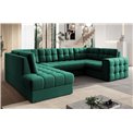 Corner sofa Elewett L, sleeping function, Lukso 35, velvet, green, H82x299x198cm