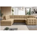 Corner sofa Elewett L, sleeping function, Monolith 09, velvet, light brown, H82x299x198cm