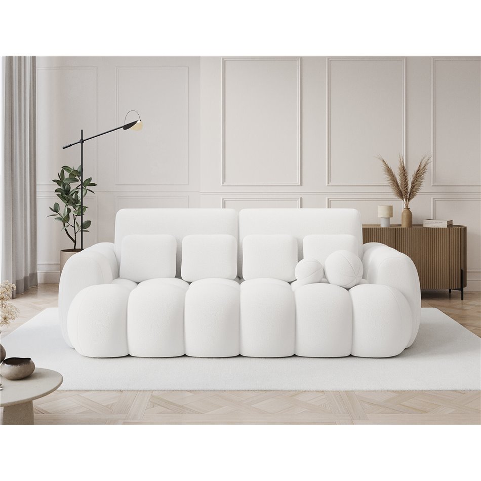 Sofa bed Elcotonn, sleeping function, Paolli 01, white, H105x256x119cm