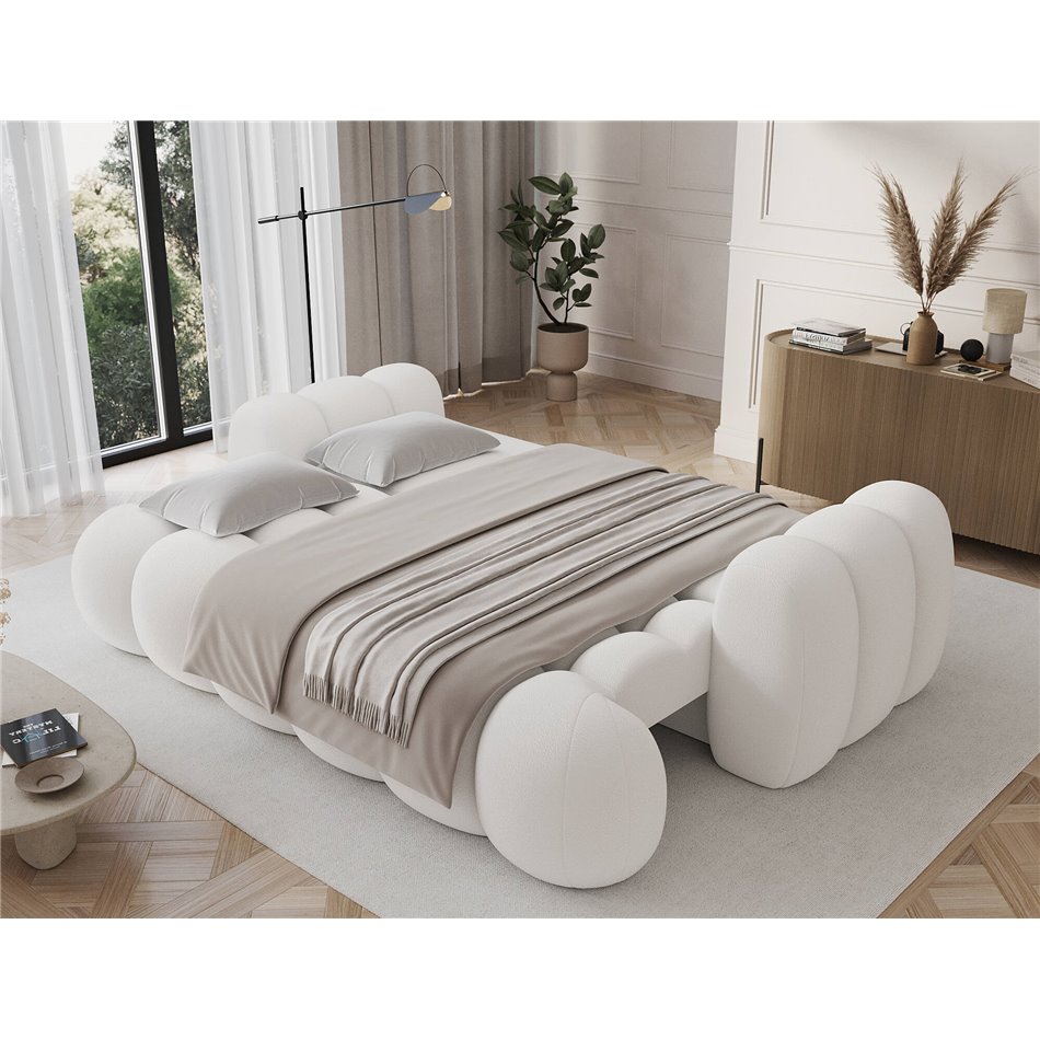Sofa bed Elcotonn, sleeping function, Paolli 01, white, H105x256x119cm