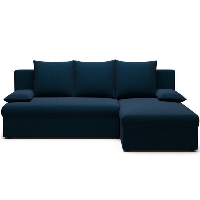 Угловой диван Elgino L/R Reversible, раздвижной, Nube 40, бархат, темно-синий, H90x201x143cm