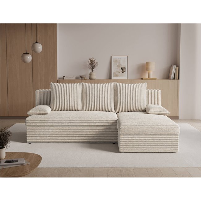 Угловой диван Elgino L/R Reversible, раздвижной, Modullo 18, бежевый, H90x201x143cm