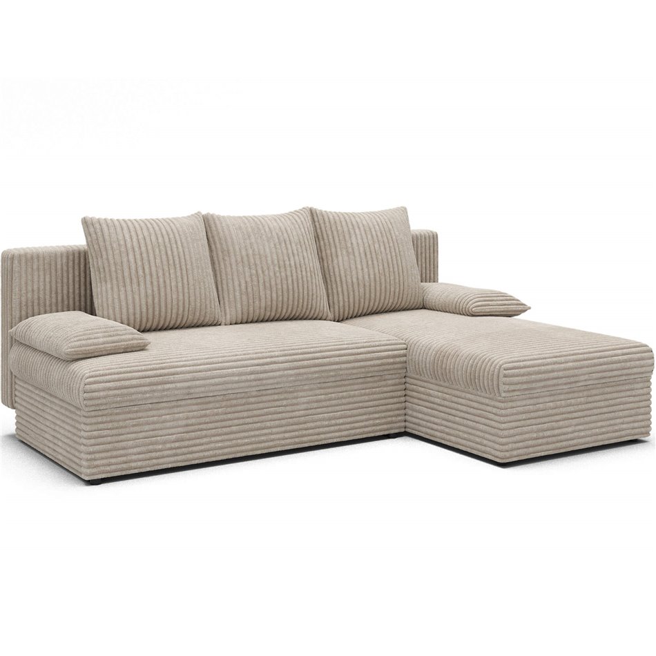 Угловой диван Elgino L/R Reversible, раздвижной, Modullo 18, бежевый, H90x201x143cm