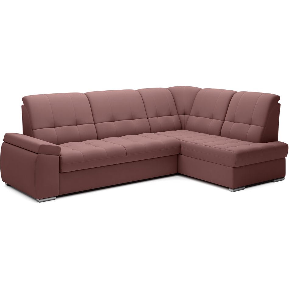 Угловой диван Elsado R, раздвижной, Velvetmat 24, бархат, розовый, H95x272x192cm