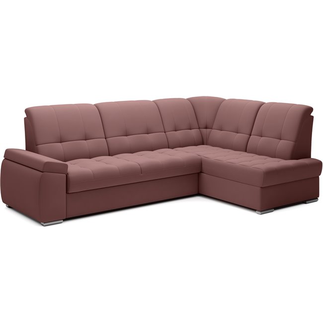 Угловой диван Elsado R, раздвижной, Velvetmat 24, бархат, розовый, H95x272x192cm