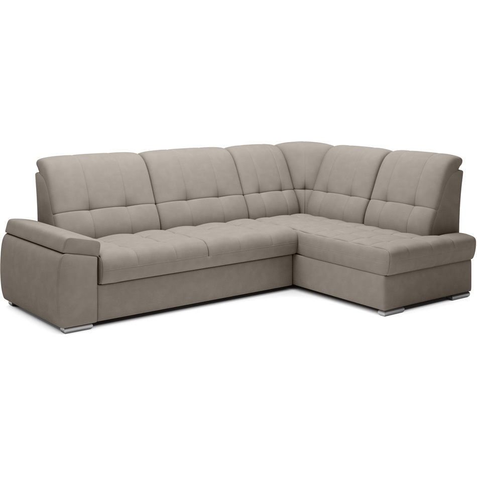 Угловой диван Elsado R, раздвижной, Poco 07, серый, H95x272x192cm