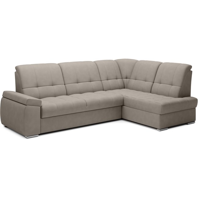 Угловой диван Elsado R, раздвижной, Poco 07, серый, H95x272x192cm