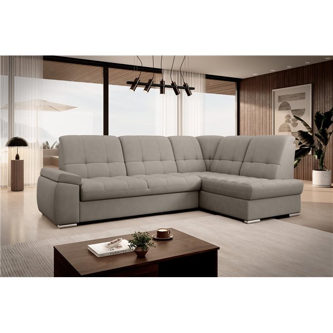 Угловой диван Elsado R, раздвижной, Poco 07, серый, H95x272x192cm