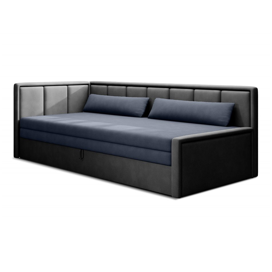 Sofa bed Elfulgeo L, sleeping function, Poco 40, Poco 04, dark blue, H77x214x82cm