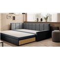 Sofa bed Elfulgeo L, sleeping function, Poco 40, Poco 04, dark blue, H77x214x82cm