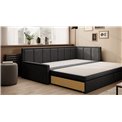 Sofa bed Elfulgeo R, sleeping function, Poco 04, Poco 10, grey, H77x214x82cm