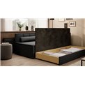 Sofa bed Elfulgeo R, sleeping function, Poco 04, Poco 10, grey, H77x214x82cm