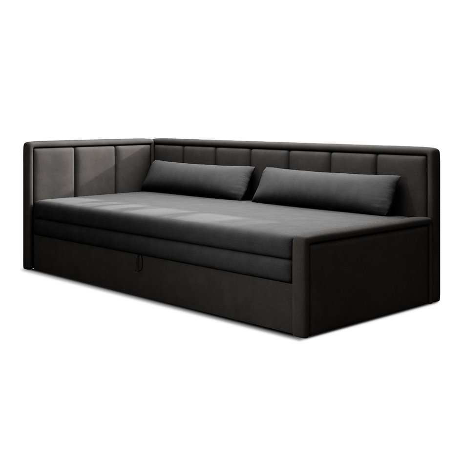 Sofa bed Elfulgeo L, sleeping function, Poco 04, Poco 10, grey, H77x214x82cm