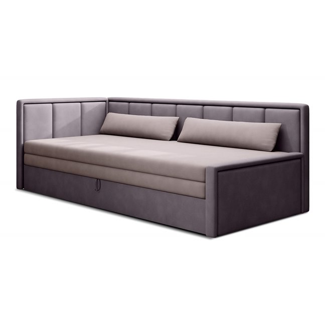 Sofa bed Elfulgeo L, sleeping function, Poco 101, Poco 41, pink, H77x214x82cm