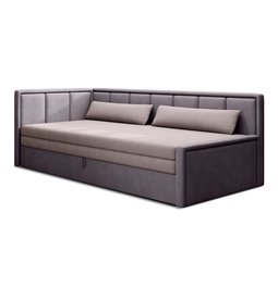 Sofa bed Elfulgeo L, sleeping function, Poco 101, Poco 41, pink, H77x214x82cm