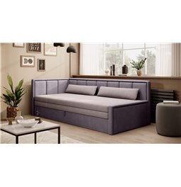 Sofa bed Elfulgeo L, sleeping function, Poco 101, Poco 41, pink, H77x214x82cm