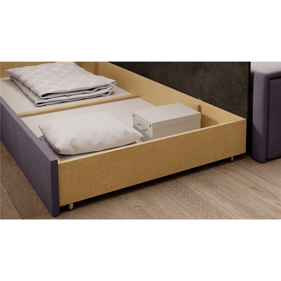 Sofa bed Elfulgeo L, sleeping function, Poco 101, Poco 41, pink, H77x214x82cm