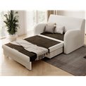 Sofa bed Elario, sleeping function, Royal 01, boucle, white, H85x130x103cm