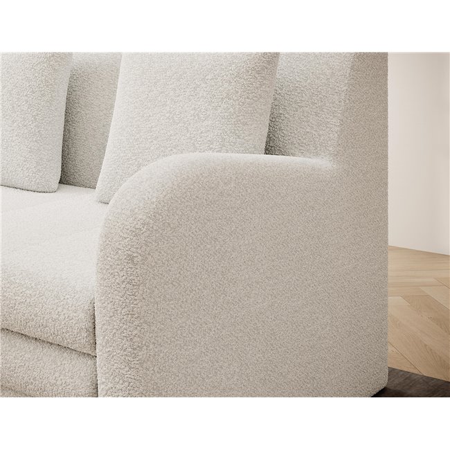 Sofa bed Elario, sleeping function, Royal 01, boucle, white, H85x130x103cm