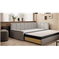 Sofa bed Elfulgeo R, sleeping function, Poco 04, Poco 03, grey, H77x214x82cm