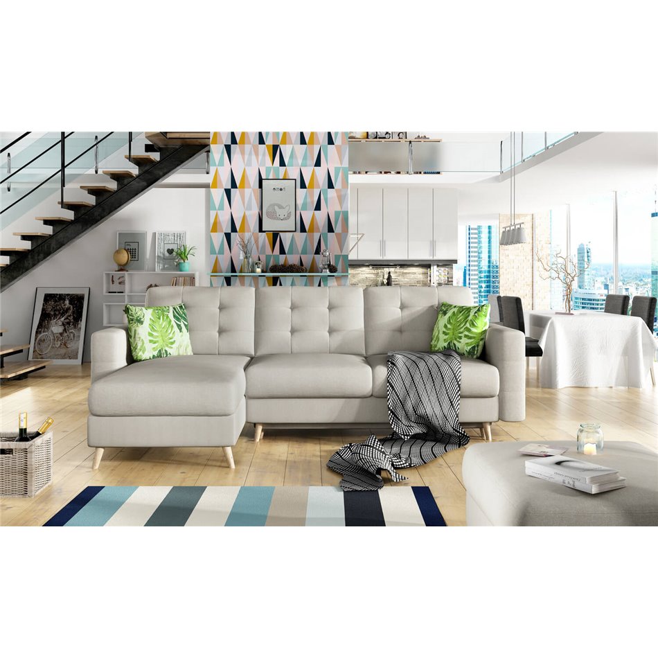 Угловой диван Elsgard L/R Reversible, раздвижной, Cover 02, бежевый, H93x248x162cm