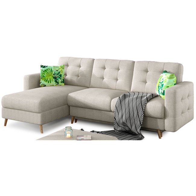 Угловой диван Elsgard L/R Reversible, раздвижной, Cover 02, бежевый, H93x248x162cm